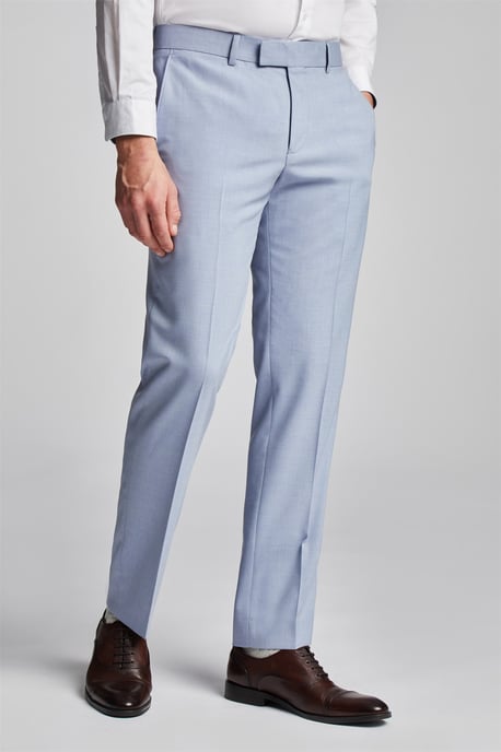 Slim Fit Suit Trousers in Pale Blue - Image 1