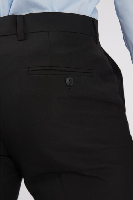 Flat Fronted Slim Fit Suit Trousers in Black - Image 4
