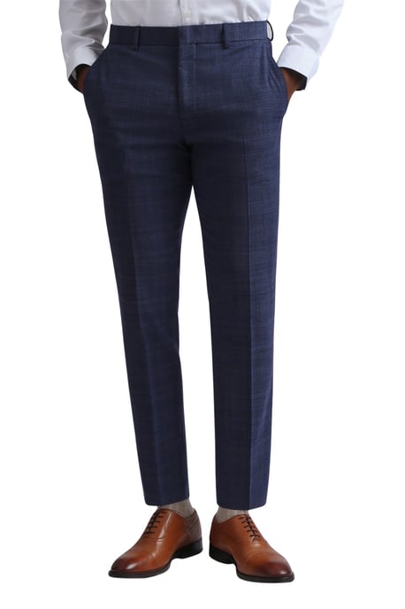 Slim Fit Suit Trousers in Dark Blue - Image 2