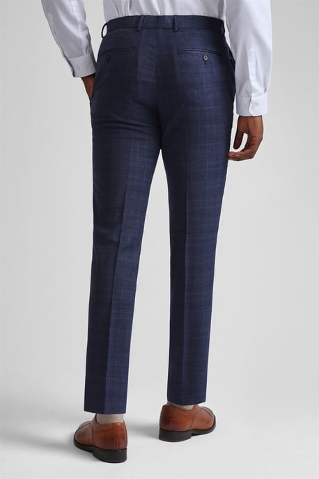 Slim Fit Suit Trousers in Dark Blue - Image 3