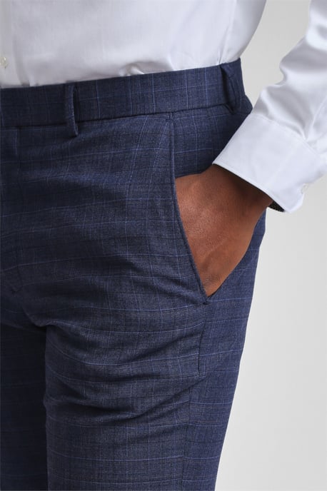 Slim Fit Suit Trousers in Dark Blue - Image 4