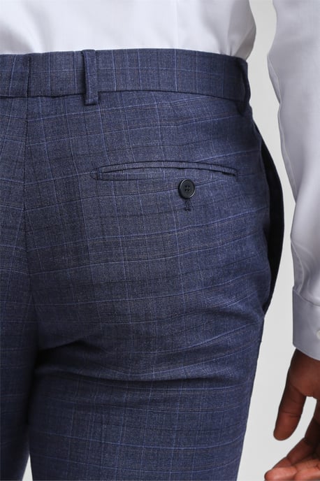 Slim Fit Suit Trousers in Dark Blue - Image 5