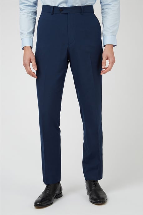 Slim Fit Suit Trousers in Navy - Image 1