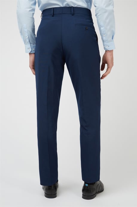 Slim Fit Suit Trousers in Navy - Image 3