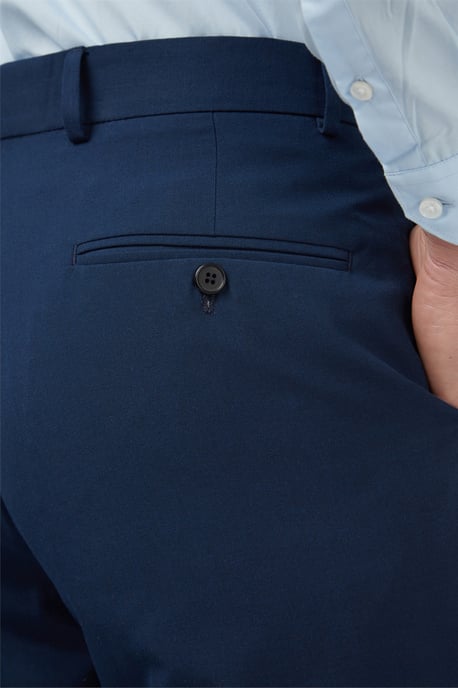 Slim Fit Suit Trousers in Navy - Image 4