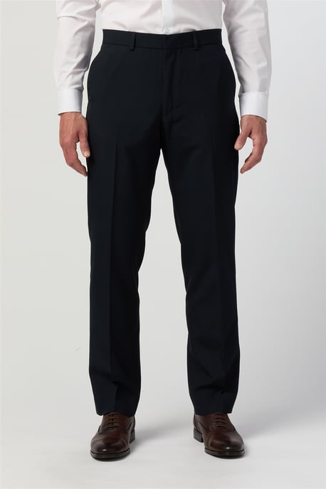 Flat Fronted Regular Suit Trousers in Navy - Image 1