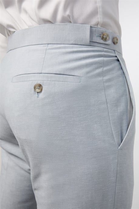 Flat Fronted Tailored Suit Trousers in Pale Blue - Image 2