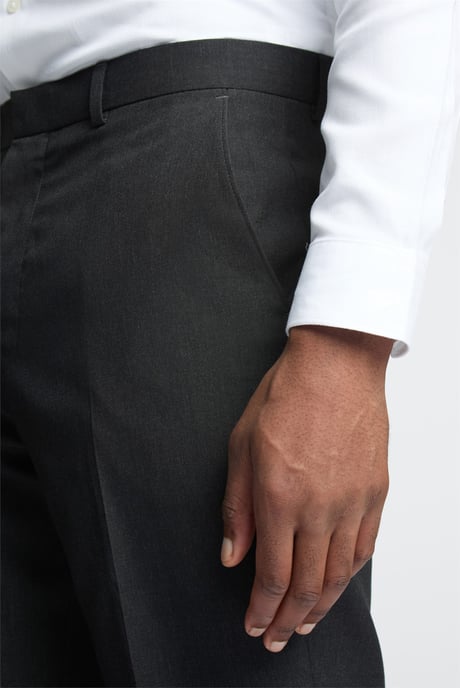 Flat Fronted Regular Suit Trousers in Black - Image 4