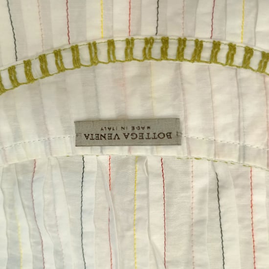 Bottega Veneta Short Sleeve Colorful Stitch Midi Dress in White Cotton - Image 4