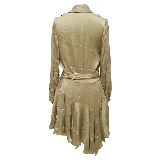 Zimmermann Empire Wrap Mini Klänning i Olivgrön Siden - Image 6