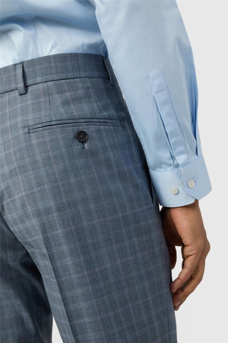 Flat Fronted Slim Fit Suit Trousers in Grey - Image 2
