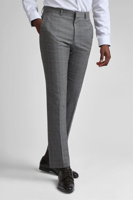 Slim Fit Suit Trousers in Grey - Image 1