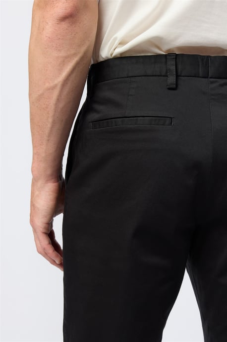 Flat Fronted Casual Trousers in Black - Image 2
