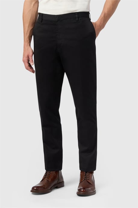 Flat Fronted Casual Trousers in Black - Image 3
