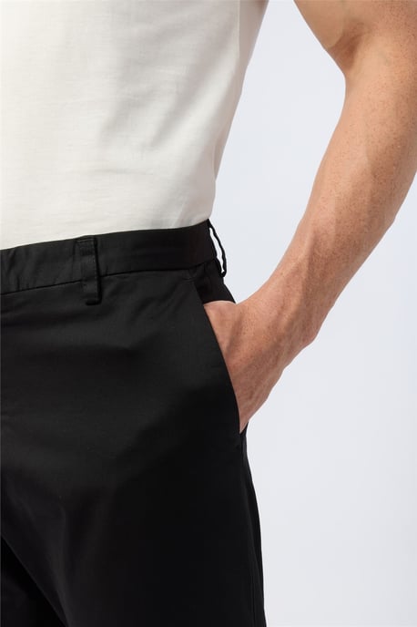 Flat Fronted Casual Trousers in Black - Image 4
