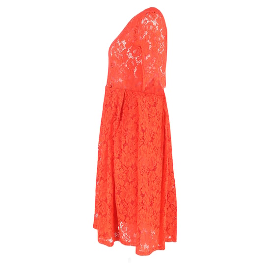 Ganni Midi-jurk met Kantdetails in Rood Polyester - Image 2
