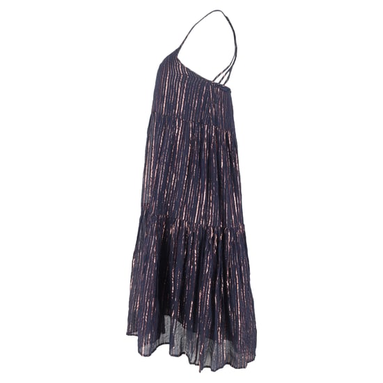 Ulla Johnson Samara Knee Length Dress in Navy Blue Lurex - Image 2
