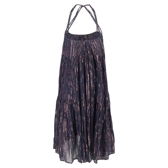 Ulla Johnson Samara Knee Length Dress in Navy Blue Lurex - Image 3
