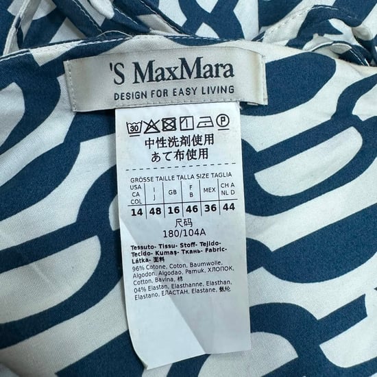 Max Mara Geometrische Print Midi-Jurk in Multicolore Katoen - Image 5