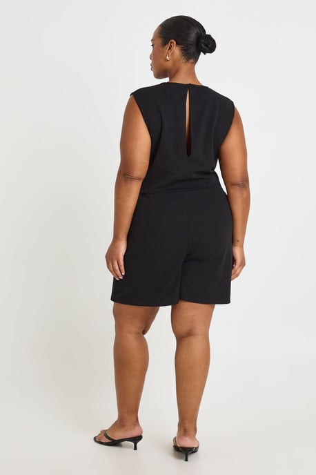 Plus Pocket Detail Sleeveless Skort Playsuit - Image 2