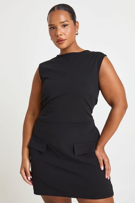 Plus Pocket Detail Sleeveless Skort Playsuit - Image 3