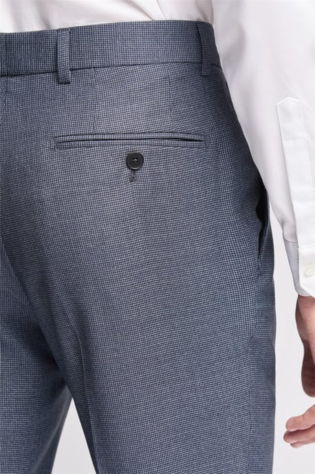 Flat Fronted Slim Fit Suit Trousers in Grey - Image 3