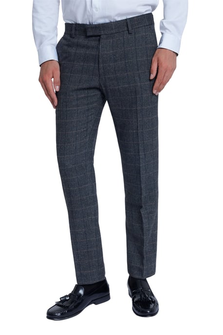 Flat Fronted Slim Fit Suit Trousers in Charcoal - Image 2
