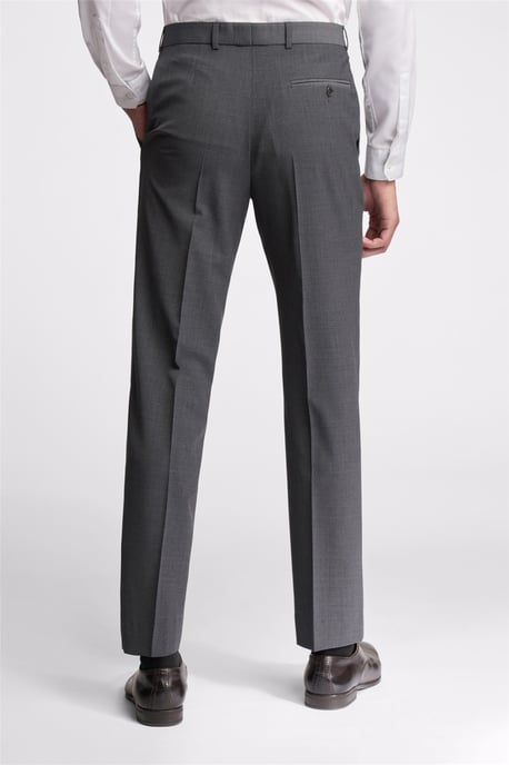 Flat Fronted Slim Fit Suit Trousers in Charcoal - Image 4
