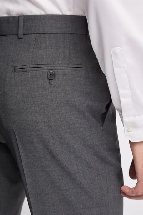 Flat Fronted Slim Fit Suit Trousers in Charcoal - Image 5