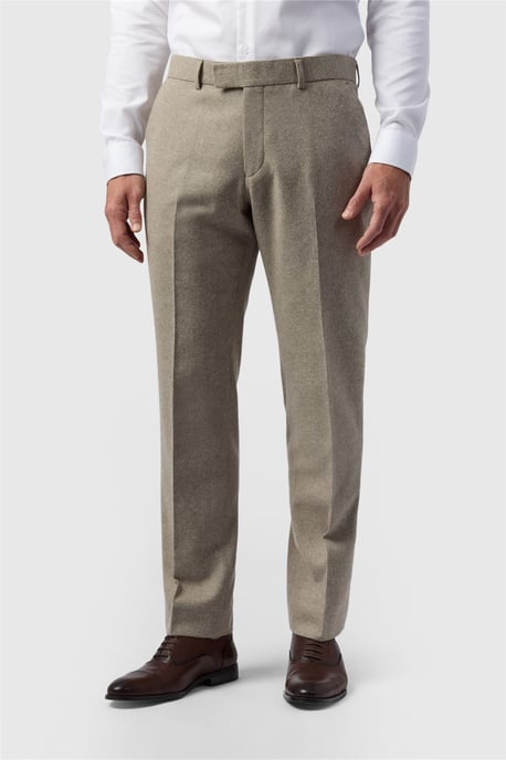 Flat Fronted Regular Suit Trousers in Silver - Image 1