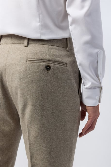 Flat Fronted Regular Suit Trousers in Silver - Image 3