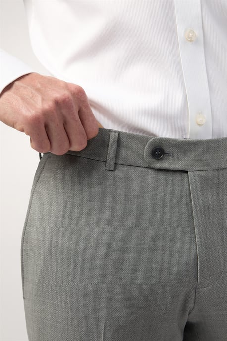Flat Fronted Tailored Suit Trousers in Grey - Image 2