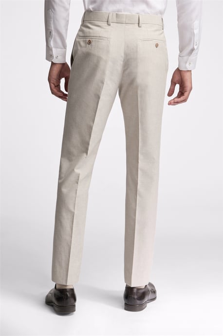 Flat Fronted Slim Fit Suit Trousers in Light Grey - Image 2