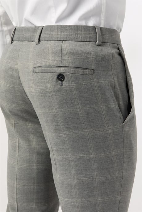 Flat Fronted Tailored Suit Trousers in Grey - Image 2