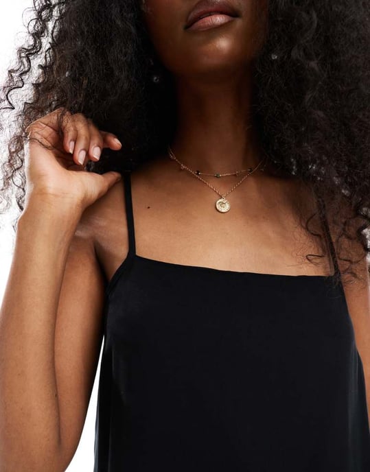 Vero Moda fyrkantig urringning cami mini klänning i svart - Image 3