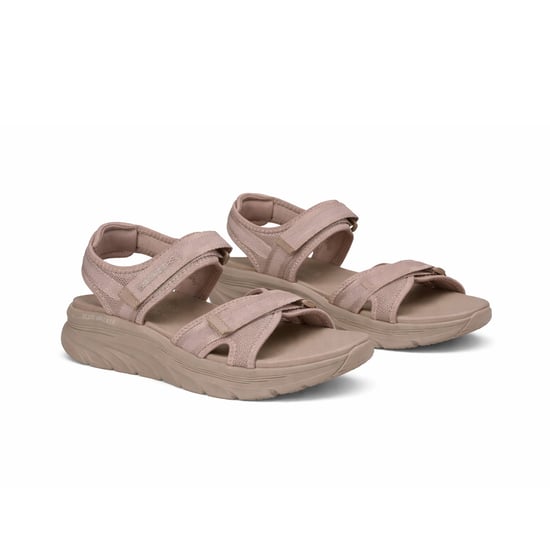 Skechers D'lux Walker Sandal-bold City Womens Ankle Strap Sandals Taupe - Image 4