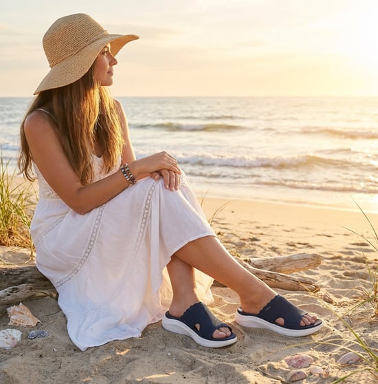 Skechers Ultra Flex 3.0 Sandal-bring I Womens Sliders Navy - Image 2