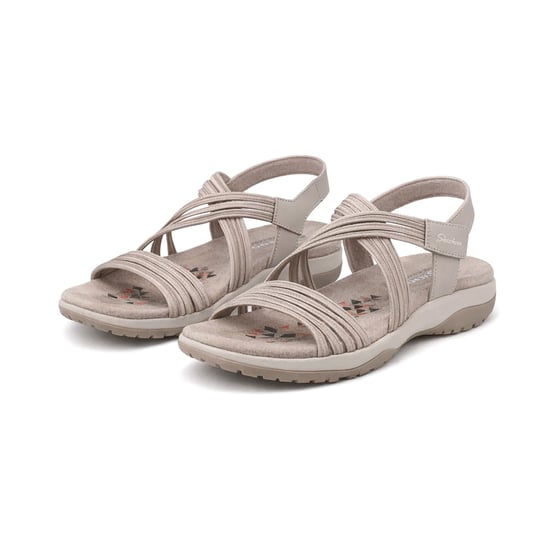 Skechers Reggae Slim - Sunnyside 2.0 Womens Cross Strap Sandals Taupe - Image 2
