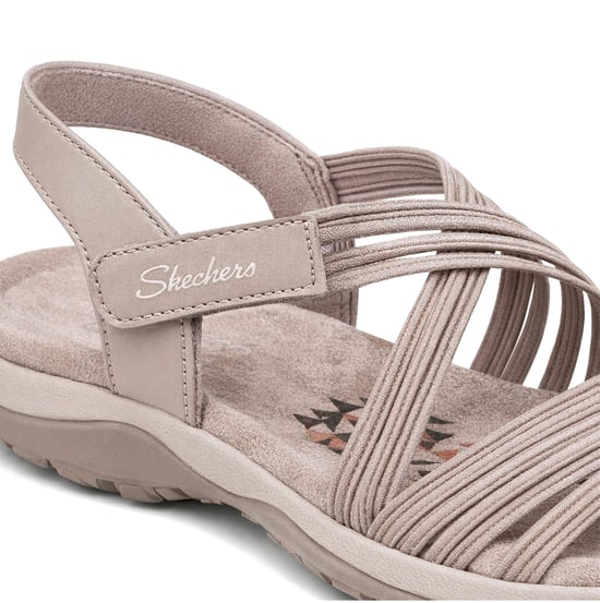 Skechers Reggae Slim - Sunnyside 2.0 Womens Cross Strap Sandals Taupe - Image 3