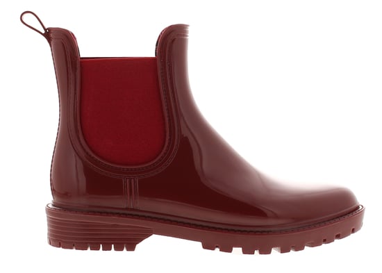 Platino Womens Ankle Wellies Splash Slip On burgundy - Image 2