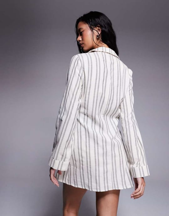 ASOS DESIGN knyt-fram strandklänning i neutral rand - Image 4