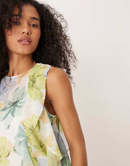 ASOS DESIGN volangskift mini klänning i blommönster - Image 2