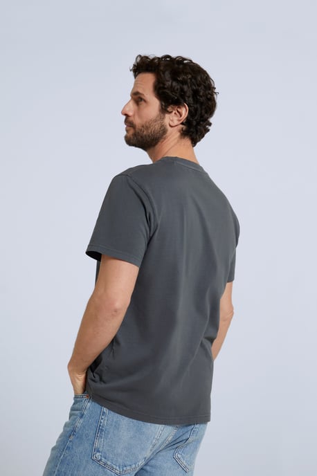 'Jacob' Men's Cotton T-Shirt Comfy Beach Summer Casual Tee Charcoal - Image 3