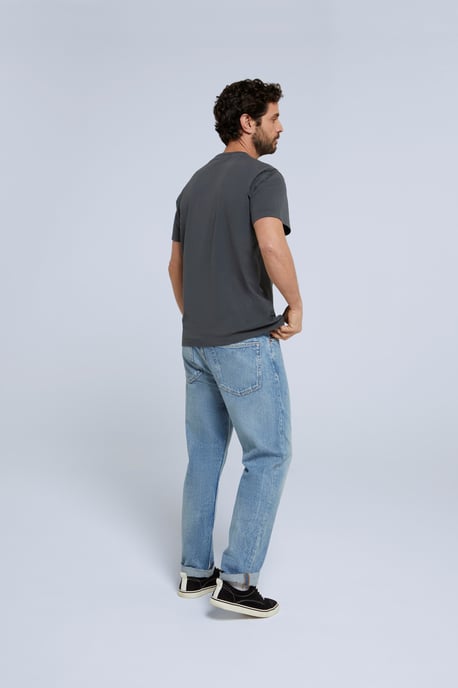 'Jacob' Men's Cotton T-Shirt Comfy Beach Summer Casual Tee Charcoal - Image 4