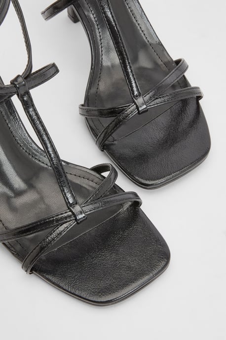 Strappy T Bar Detail Stiletto Heels - Image 5