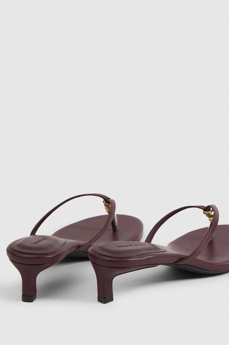 Trim Detail Toe Post Heeled Mules - Image 3