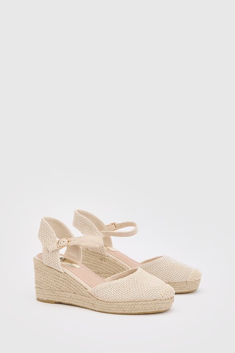 Emmy Textile Closed Toe Espadrille Wedge Sandals - Image 3