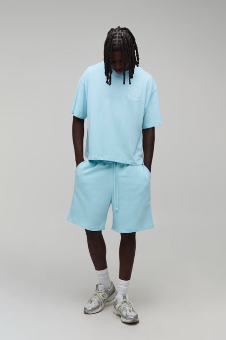 Oversized Boxy Embroidered Luxury Yachts T-Shirt & Baggy Short Set - Image 4