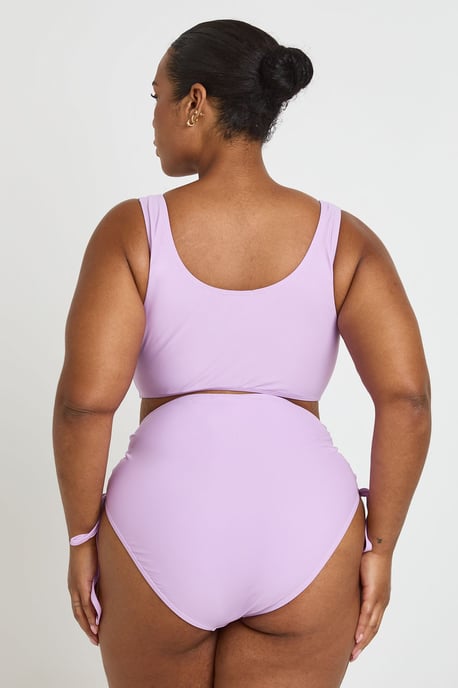 Plus Tummy Control Ruched High Waist Bikini Bottom - Image 4