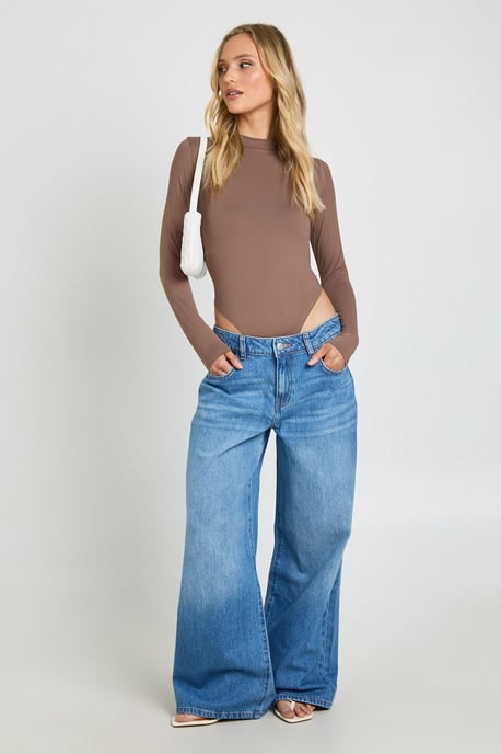 Petite Second Skin Crew Neck Long Sleeve Bodysuit - Image 3